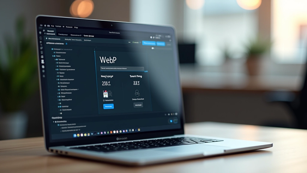 Laptop screen showing image compression software interface with before and after file size comparison