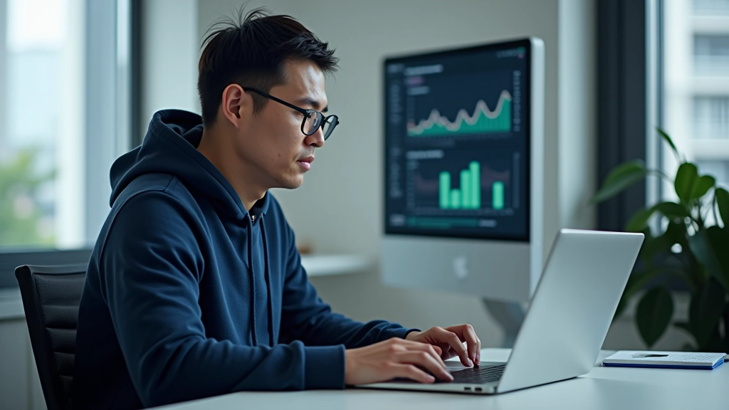 Laptop screen displaying loading timeline with LCP milestone highlighted in performance waterfall chart